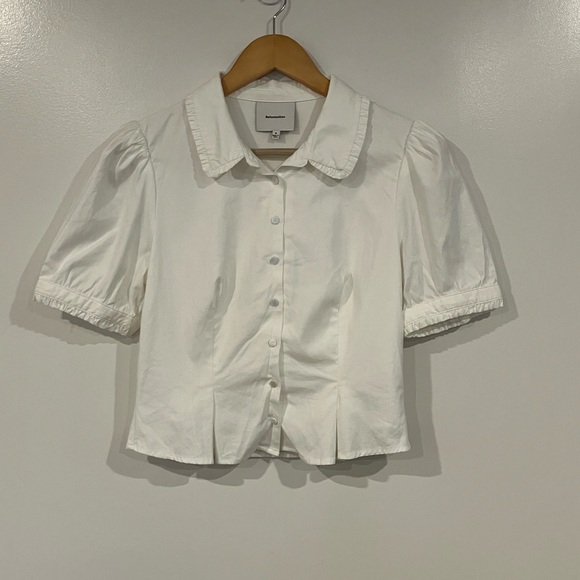 Reformation Marcie Two Piece Set – White Cotton Top & Midi Skirt - Picture 2 of 11